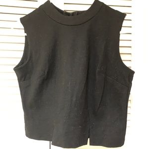 Vintage 1960s Wool Knit Petite Sleeveless Top Back Buttons Jo Matthews